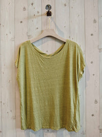 BASIC U-NECK T-SHIRT 100% LINEN Ref-2295