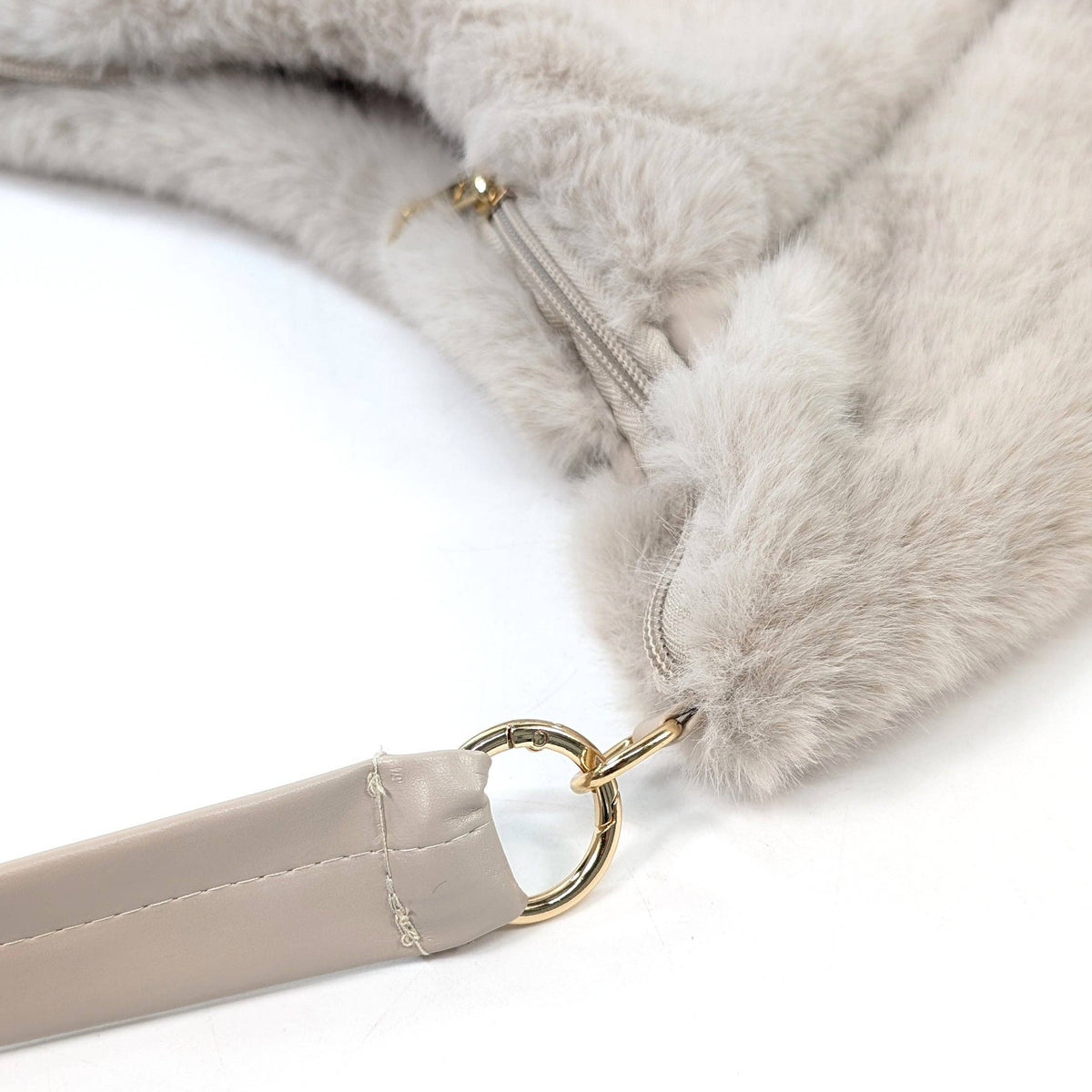 Cora - Faux Fur Shoulder Bag - Cream