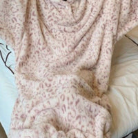 Cosy Soft Light Pink Leopard TV Hoodie