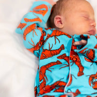 Unisex Baby Cotton Sleepsuit (Onesie) – Lobster Print