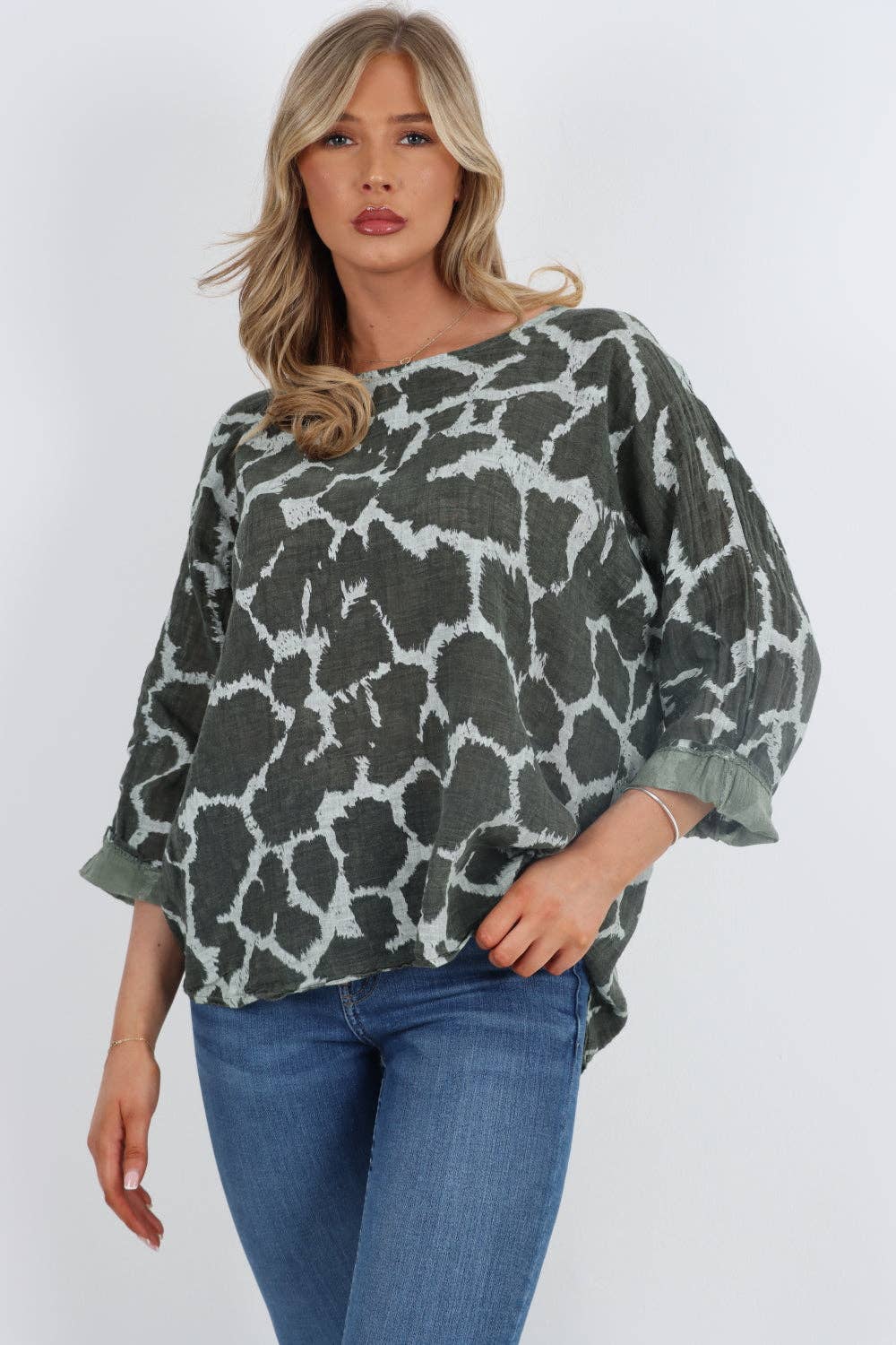 Italian Animal Print Cotton Top