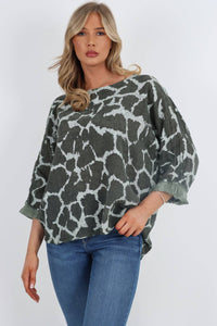 Italian Animal Print Cotton Top