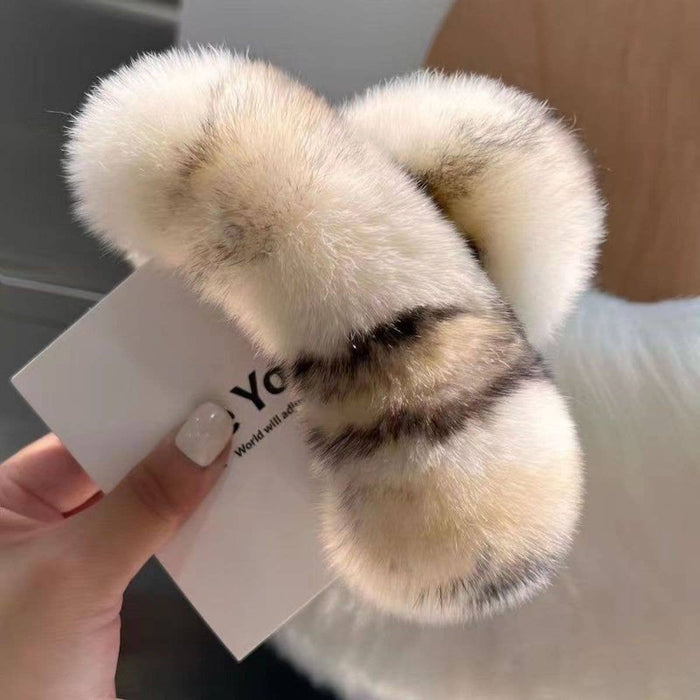Faux Fur Plush Hair Claw Clip