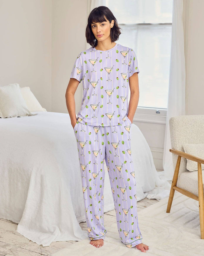 Martini & Olive Print Long Pyjama Set