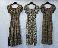 Animal Printed Bardot Midi Dresses