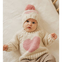 Huggalugs Sweetheart Crew Neck Jumper and Matching Beanie Hat