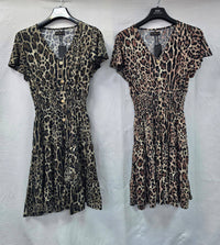 Jaguar Animal Print V Midi Dress