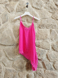 100% Linen Asymmetric Vest top Ref-23472 T-shirt