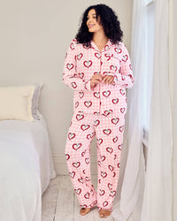 Chelsea Peers - Chilli Heart Print Long Pyjama Set