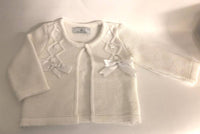 BOW CARDI - 2 Colours Ivory & Red