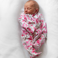 Unisex Baby Cotton Sleepsuit (Onesie) – Cherry Blossom Print