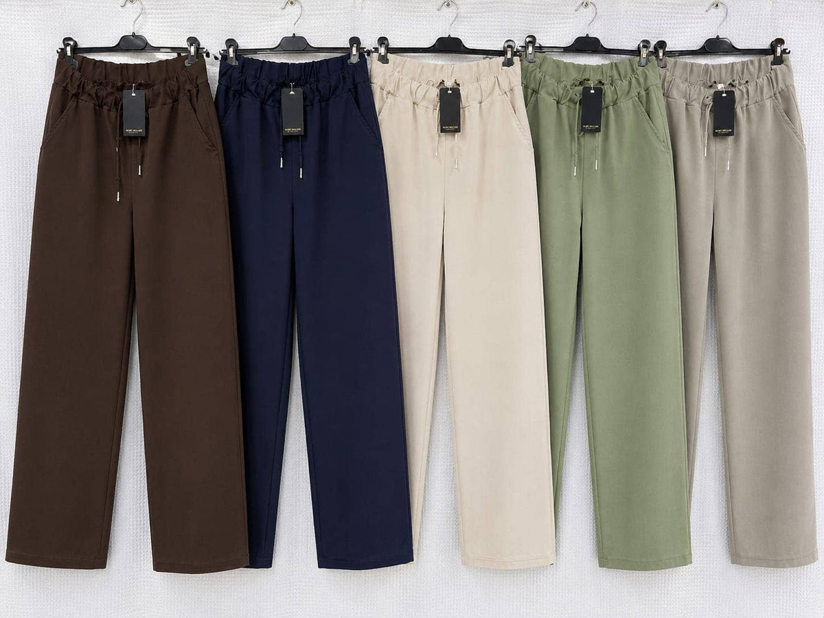 Plain Wide Leg Stretch Magic Trousers