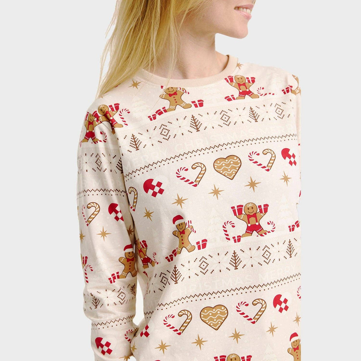 Julecookie Pyjamas Beige – Kvinder