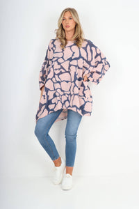 Italian Animal Print Oversized Boxy Top