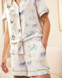 Racing Animals Print Short Pyjama Set