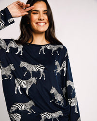 Chelsea Peers - Navy Zebra Print