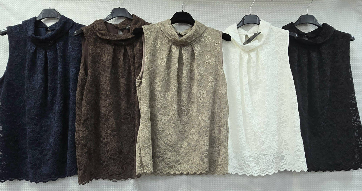 Lace Velvet Jersey Collar Back Top