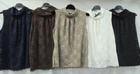 Lace Velvet Jersey Collar Back Top