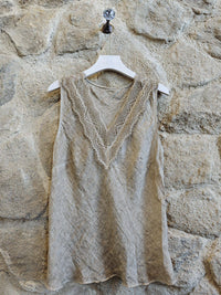 100% Linen V Neck Vest T-shirt Ref-23469