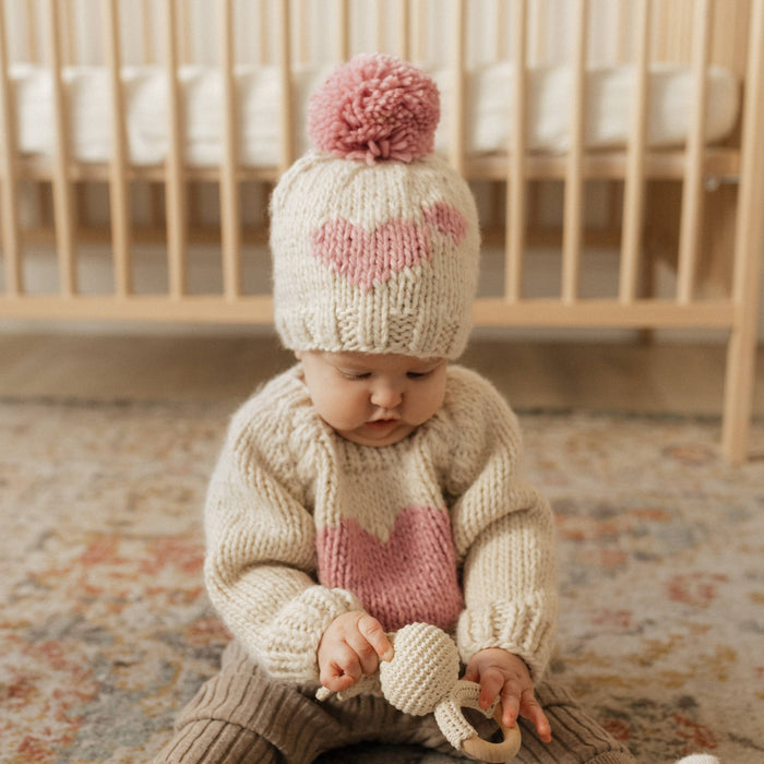 Huggalugs Sweetheart Crew Neck Jumper and Matching Beanie Hat