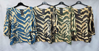 Zebra Printed Fine Mesh Knit Top