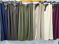 Zra Belted Wide Leg Trousers