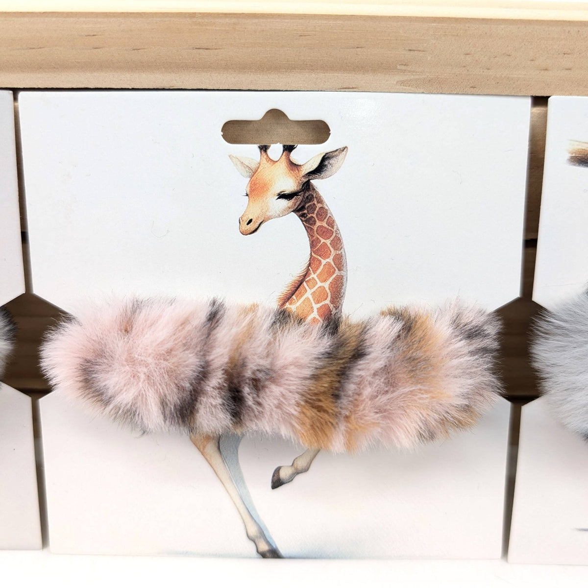 Animal Print Faux Fur Scrunchies - Assorted Colours