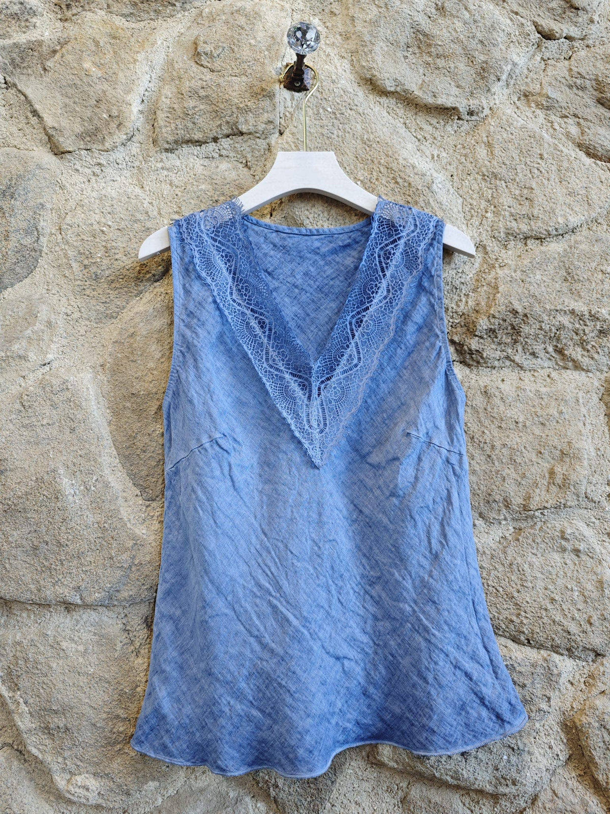 100% Linen V Neck Vest T-shirt Ref-23469