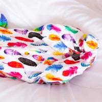 Unisex Baby Cotton Sleepsuit (Onesie) Rainbow Feather Print