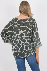 Italian Animal Print Cotton Top