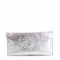 Italian Leather Metallic Envelope Clutch