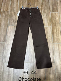 Chocolate Brown Two Front Pocket Wide Leg Voggo Jean