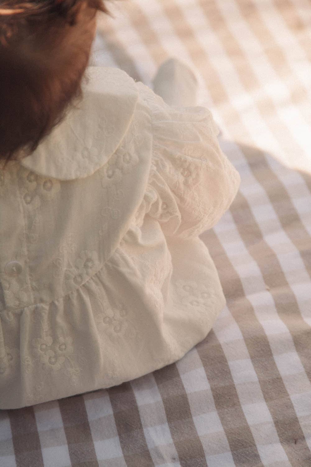 Minnie & Monty - White/Embroidered Long Sleeve Romper