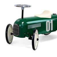 Vilal Metal British Racing Green Ride-On Car Vintage Style