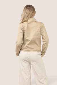 Kurt Muller Light Mocha Brown Denim Cotton Stretch Jacket