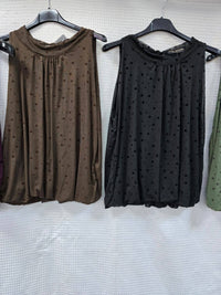 Textured Dotty Halter Neck Top