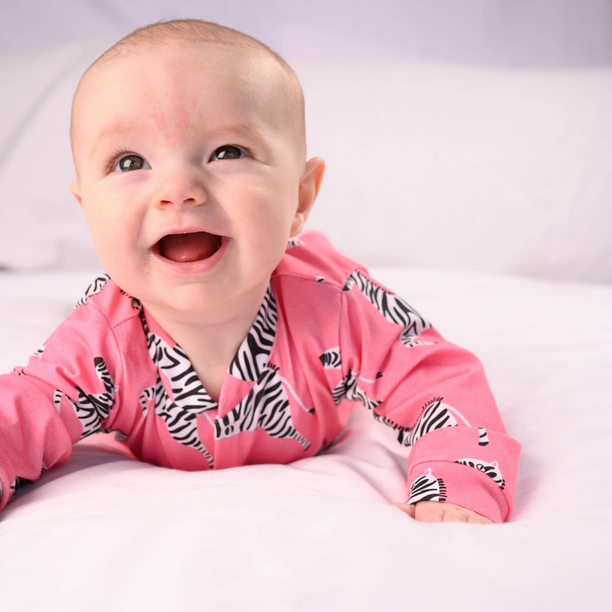 Unisex Baby Cotton Sleepsuit (Onesie) – Pink Zebra Print