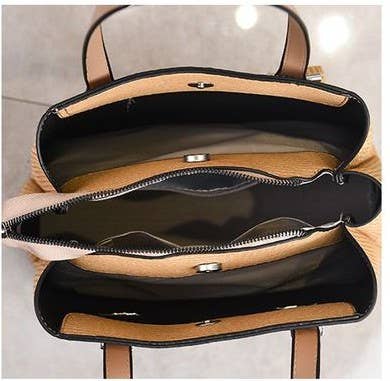 Classic Silver Hardware Medium Size 3 compartment Tote Bag