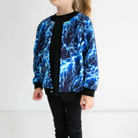Unisex Kids Lightning Bomber Jacket – Lightweight Fleece