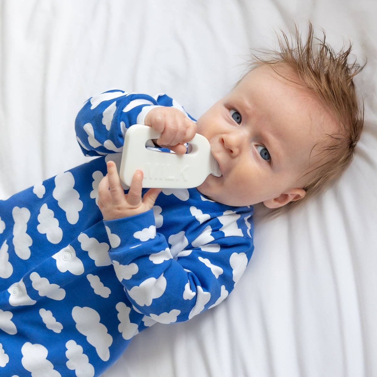 Unisex Baby Cotton Sleepsuit (Onesie) – Blue cloud Print