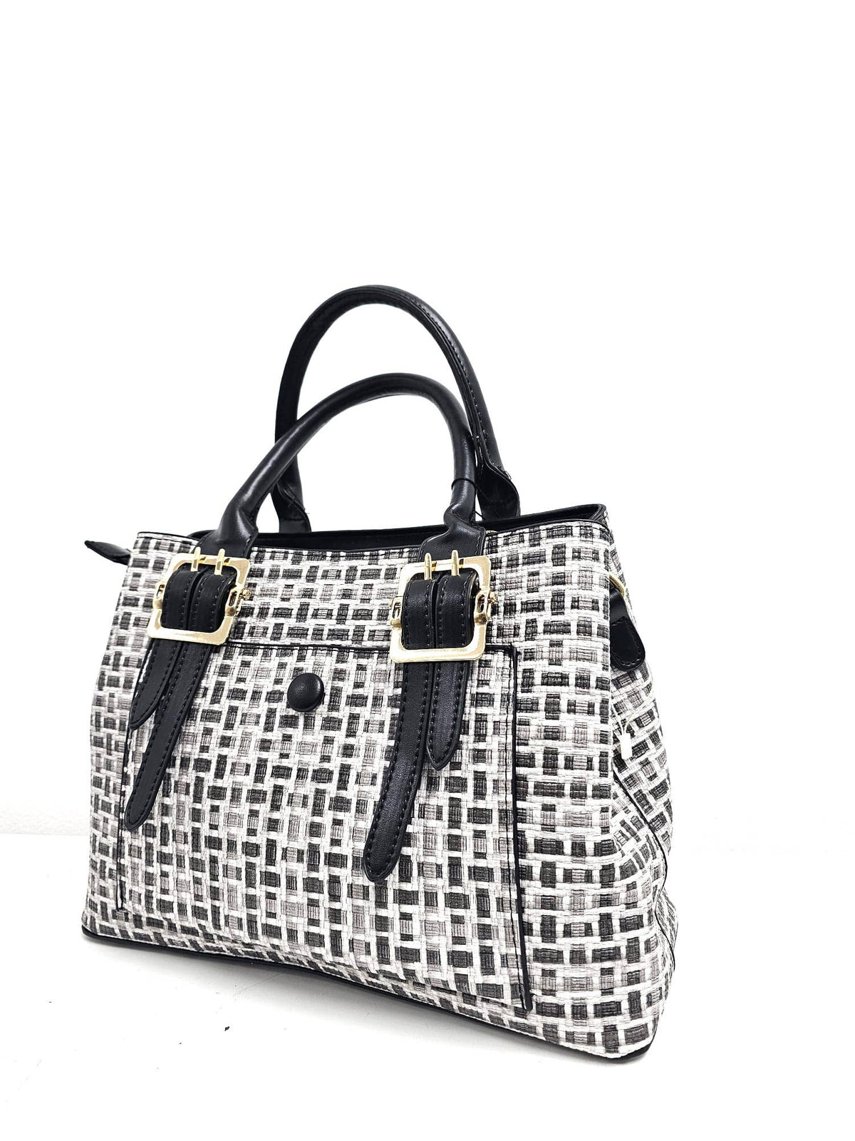 Medium Size Multicolour Front Pocket Two-toned Tote Bag