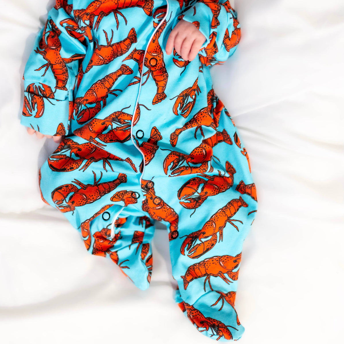 Unisex Baby Cotton Sleepsuit (Onesie) – Lobster Print
