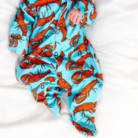 Unisex Baby Cotton Sleepsuit (Onesie) – Lobster Print