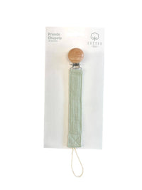 Pacifier holder in organic cotton with anti-loss clip