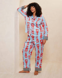 Chelsea Peers - Satin Lobster Print Long Pyjama Set