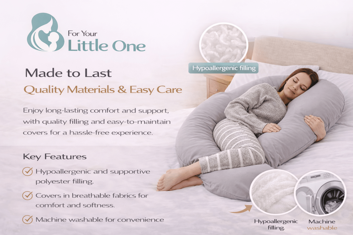 9 Ft Maternity Pillow And Case - Grey