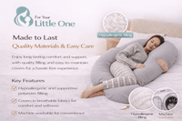 9 Ft Maternity Pillow And Case - Grey