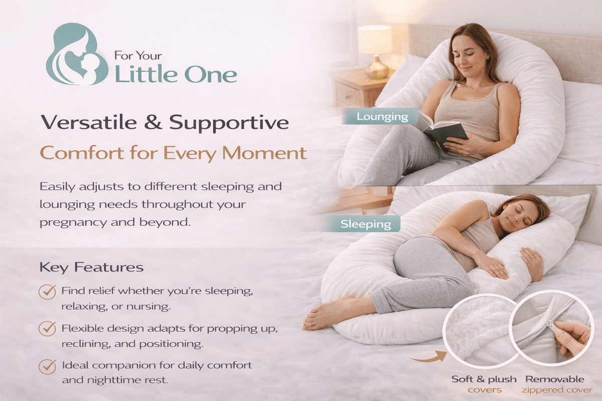 9 Ft Maternity Pillow And Case - Grey