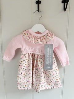 Pretty Pink Floral Dress with Co-ordinating Pink Bodice