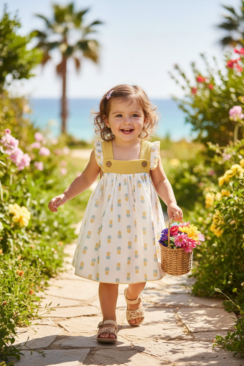 Calamaro - Summer Dress with Pineapple Detail